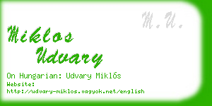 miklos udvary business card
